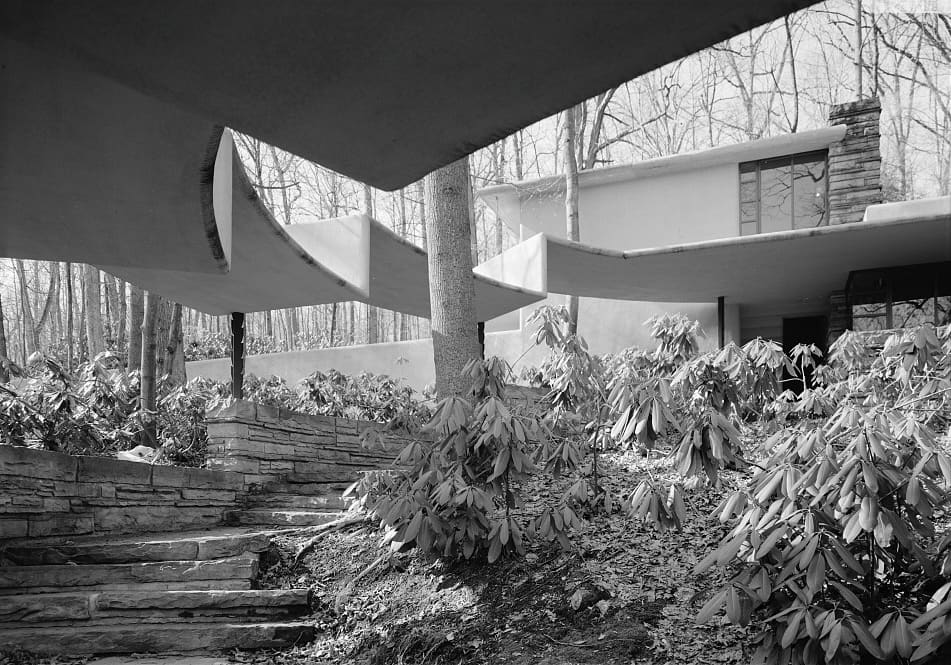 Real estate marketing photograph, printed in black and white